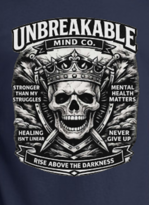 Unbreakable Mind Co. - Large Front Graphic White   - Gildan Blend Hooded Sweatshirt