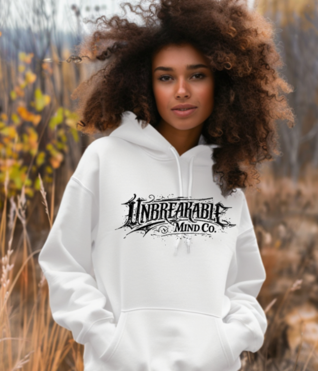 Unbreakable Mind Co. - Large Front Graphic Black - Hooded Sweatshirt