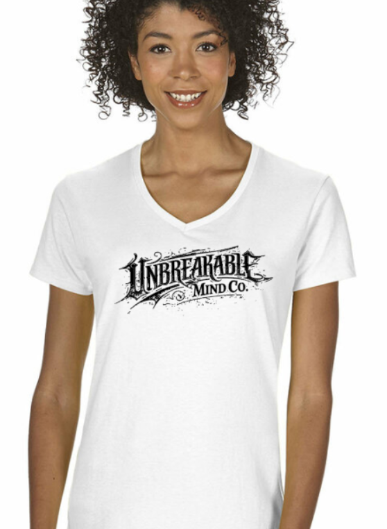 Unbreakable Mind Co. - Large Front Graphic black - Women's VNeck T-shirt