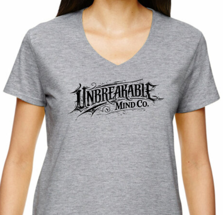 Unbreakable Mind Co. - Large Front Graphic black - Women's VNeck T-shirt