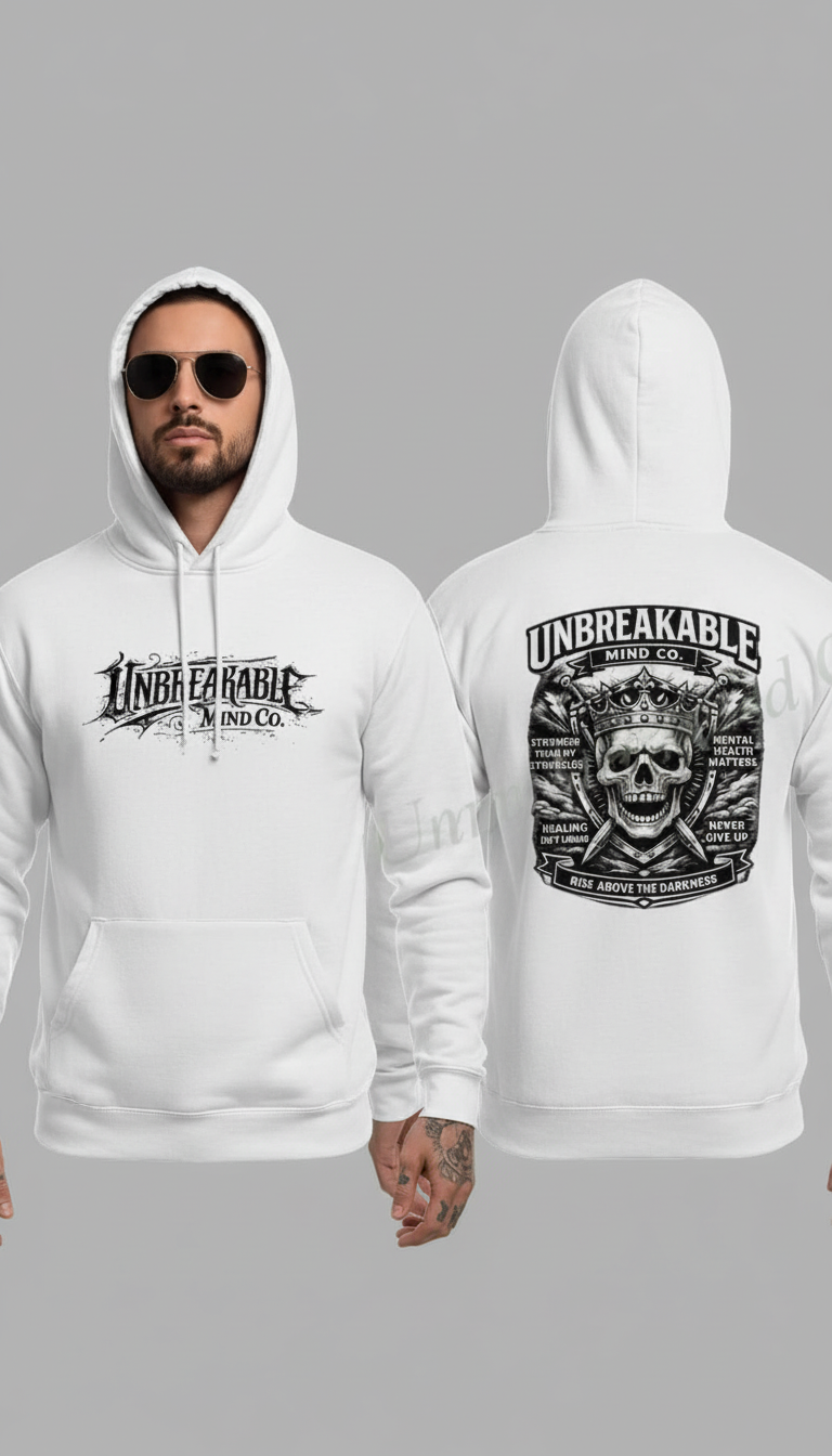 Unbreakable Mind Co. - Large Front Graphic Black - Hooded Sweatshirt